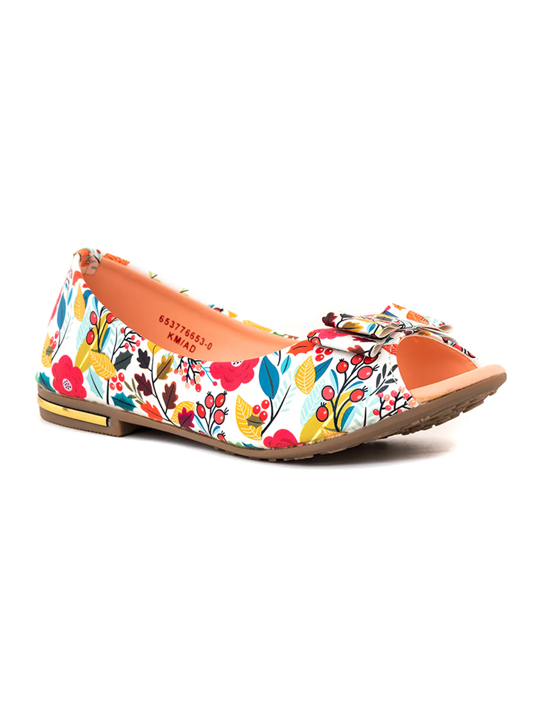 KHADIM Adrianna Peep-Toe Ballerina Shoe for Girls (4.5-12 yrs)