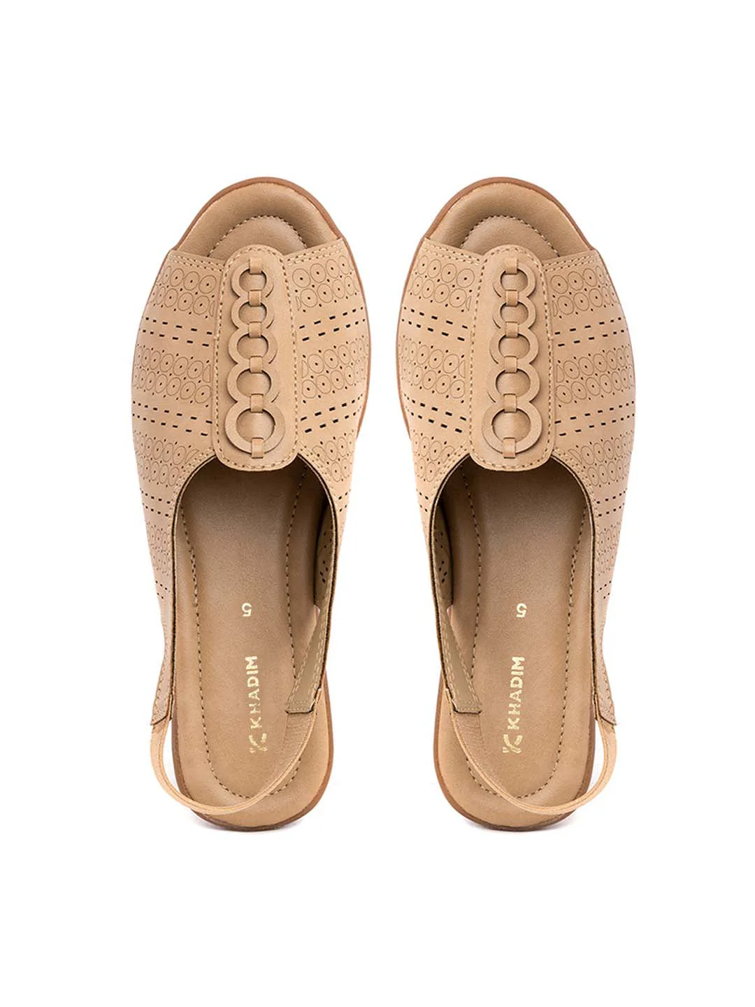 Khadim Flat Slingback Peep-Toe Sandal for Women - Image 7