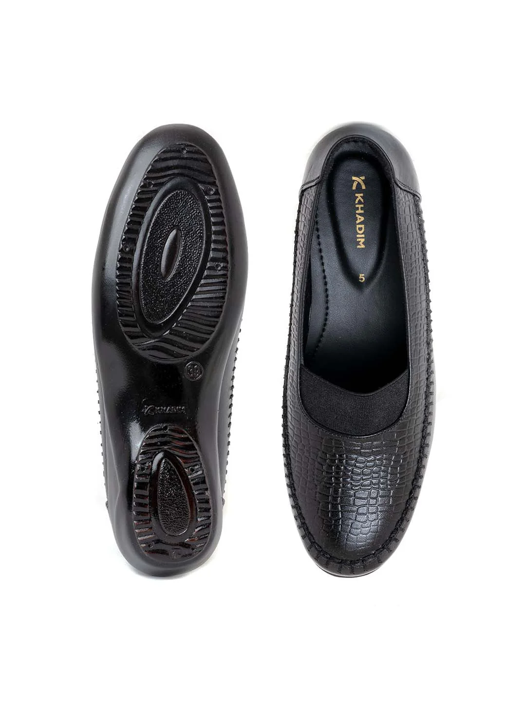 Khadim Leather Wedge Heel Loafers Casual Shoe for Women - Image 4