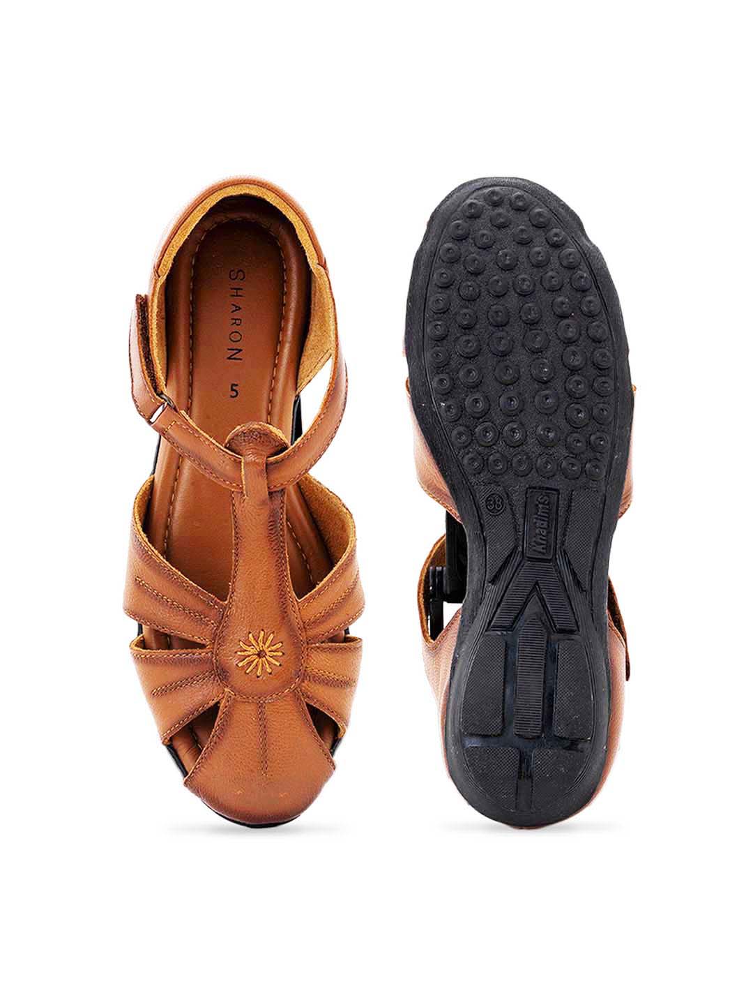 Khadim Sharon Leather Flat Sandal for Women - Image 5