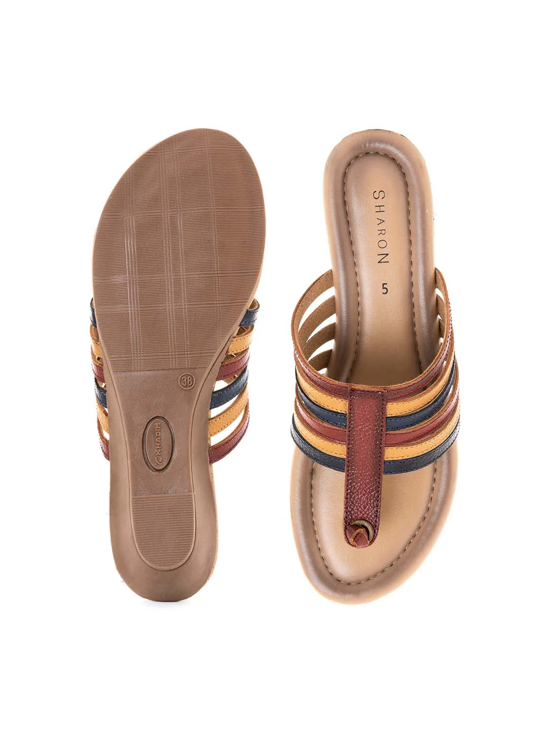 Khadim Sharon Leather Wedge Heel Slip On Sandal for Women - Image 5