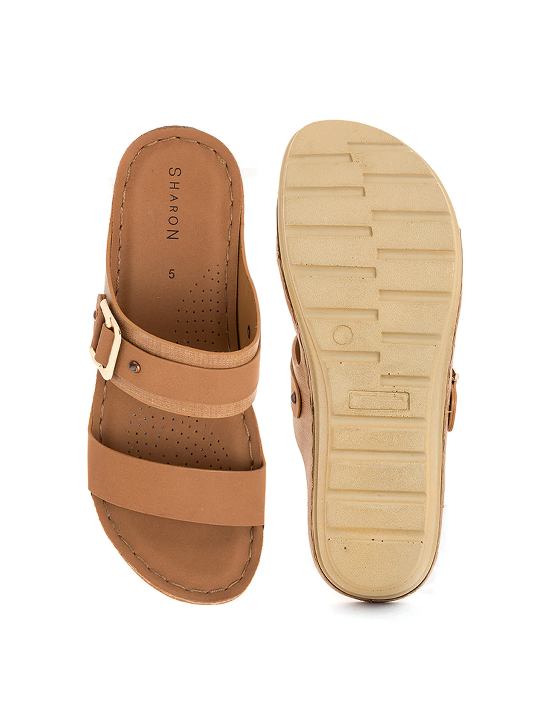 Khadim Sharon Wedge Heel Mule Slip On Sandal for Women - Image 5