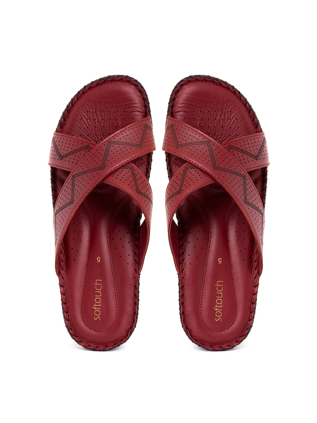 Khadim Softouch Leather Wedge Heel Mule Slip On Sandal for Women - Image 2