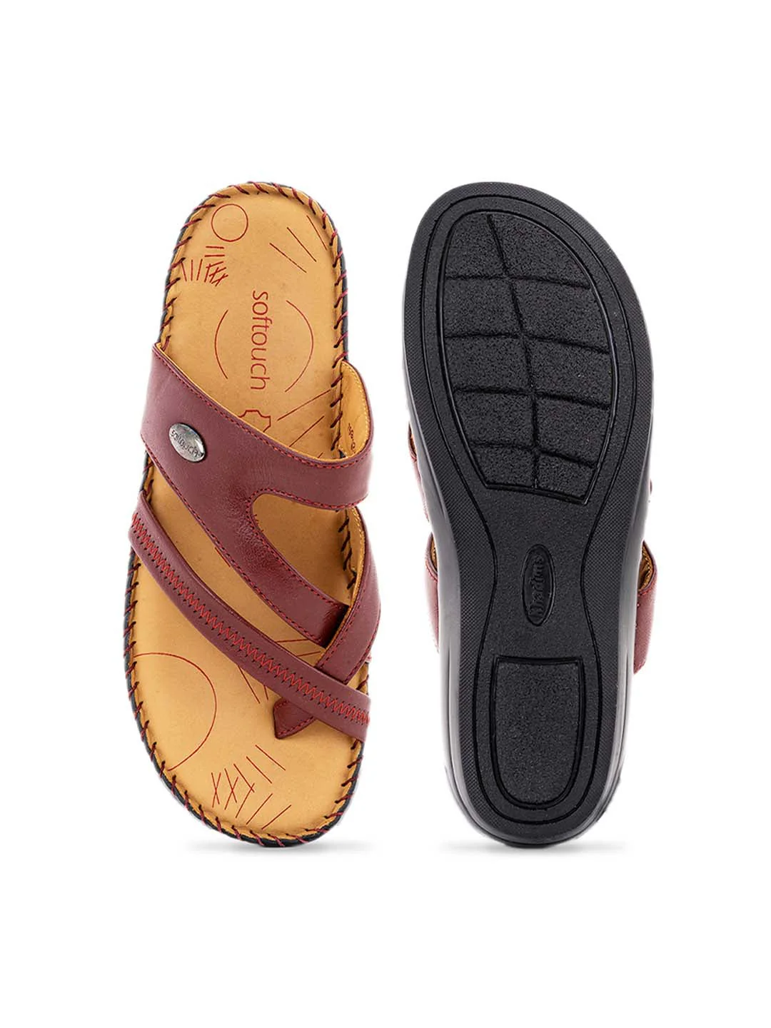 Khadim Softouch Leather Wedge Heel Slip On Sandal for Women - Image 5