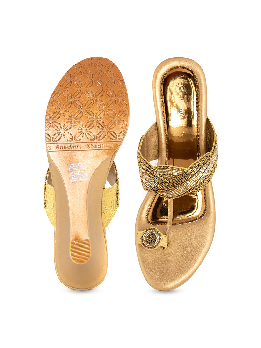 Khadim Wedge Heel Kolhapuri Slip On Sandal for Women - Image 5
