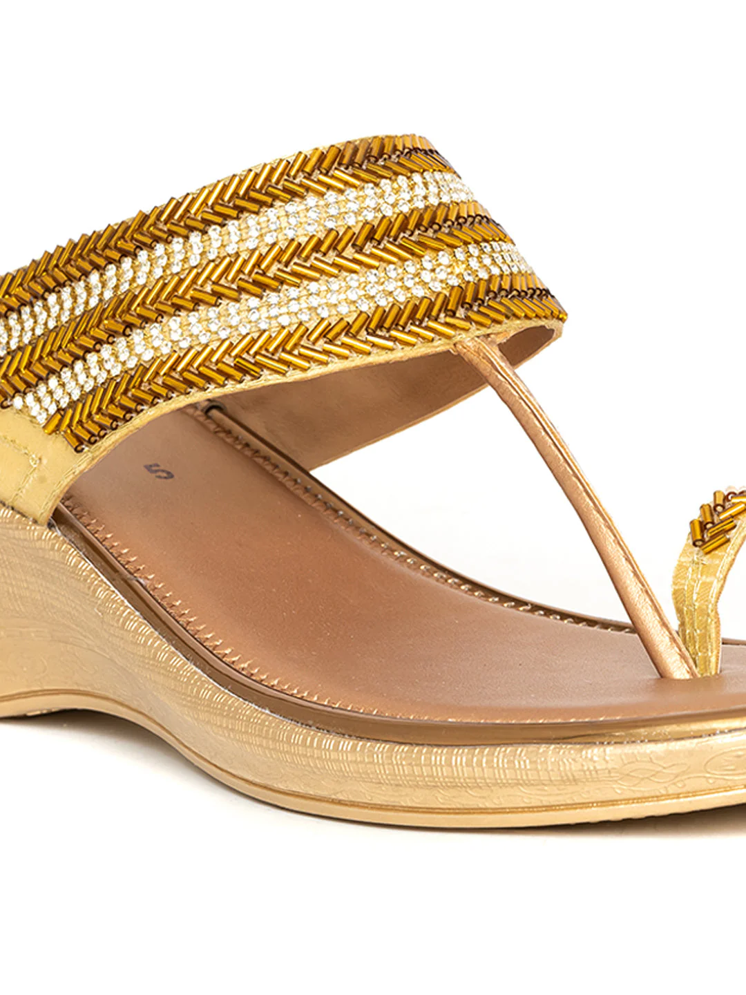 Khadim Wedge Heel Kolhapuri Slip On Sandal for Women - Image 6