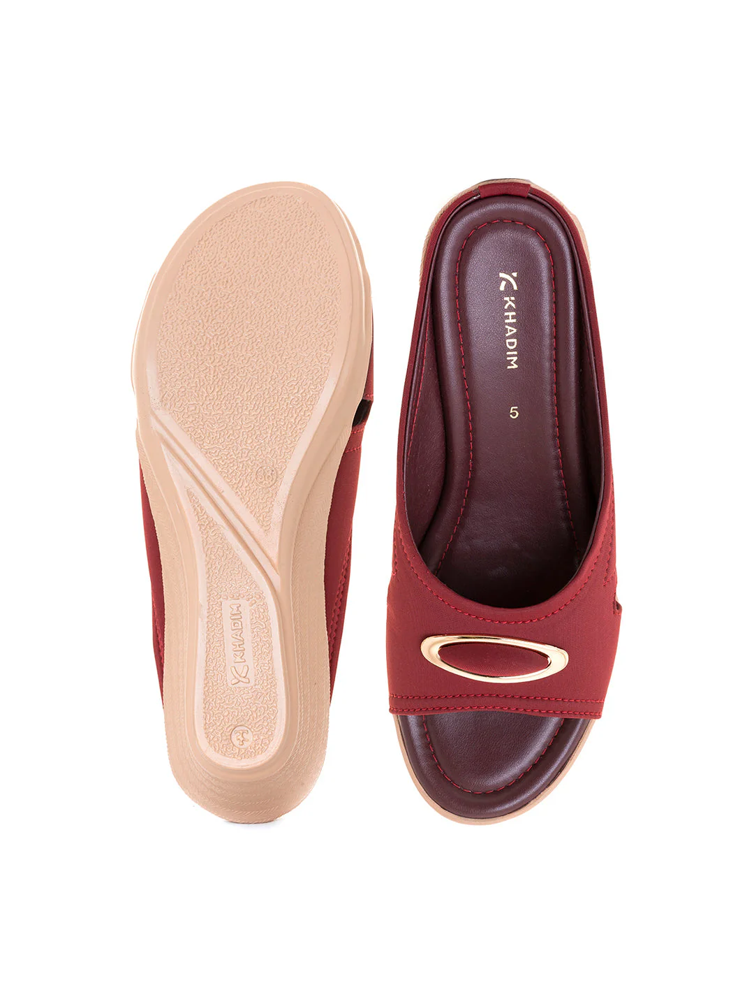 Khadim Wedge Heel Mule Slip On Sandal for Women - Image 5